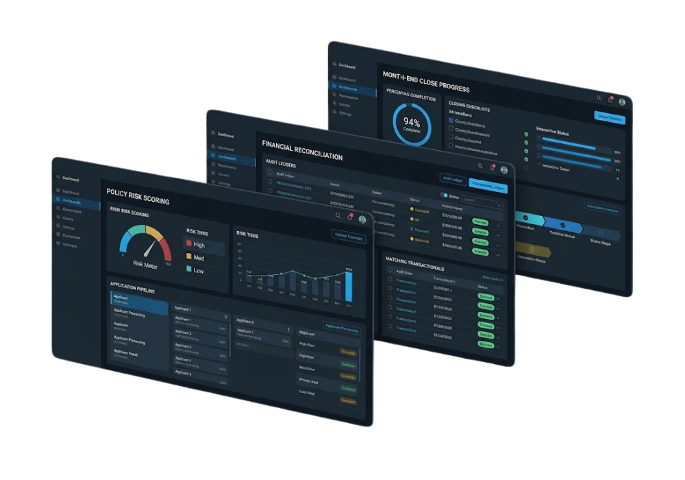 Software for finance and insurance operations